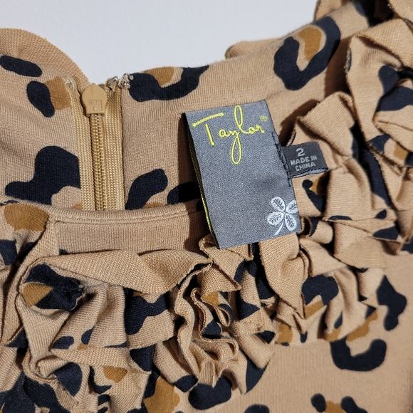 Taylor Cheetah Print Knit Dress sz. 2 - Picture 2 of 3